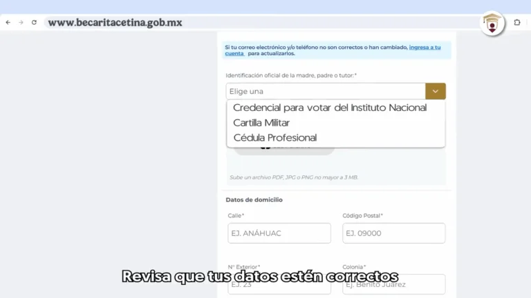 Completar los datos tutor madre o padre