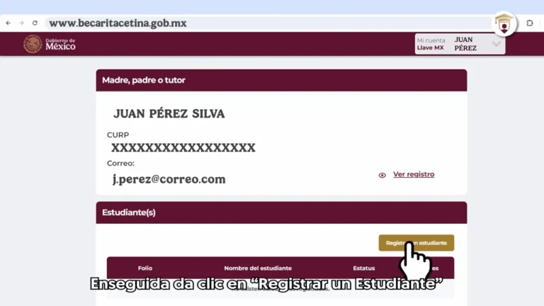 Registrar una estudiante